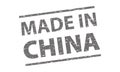 MADE IN CHINA - gray colored vector illustration of stamp banner