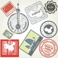 Made in China grunge rubber stamps Royalty Free Stock Photo