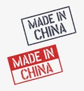 made in China rubber stamp icon set, Chinese product label Royalty Free Stock Photo