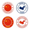 made in China stamp set, Chinese product label Royalty Free Stock Photo