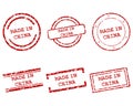 Made in China stamps Royalty Free Stock Photo