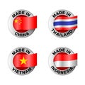 Made in China, Thailand, Vietnam, Indonesia