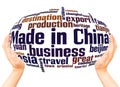 Made in China word cloud hand sphere concept Royalty Free Stock Photo