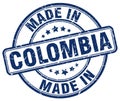 made in Colombia blue grunge stamp