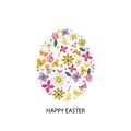 Made of colorful Easter white egg. Colorful Happy Easter greeting card