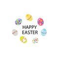 Made of colorful eggs. Happy Easter greeting card