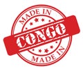 Made in Congo red rubber stamp