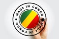 Made in Congo text emblem stamp, concept background Royalty Free Stock Photo