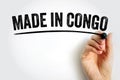 Made in Congo text with marker, concept background Royalty Free Stock Photo
