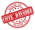 Made in Cote D Ivoire red rubber stamp