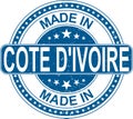 Made in COTE D`IVOIRE rubber stamp internet sign on white backgr