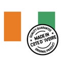 Made in Cote de Ivoire label on white