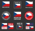 Made in Czech labels set, Czechia product emblem