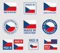 Made in Czech Republic icon set, product labels of Czechia