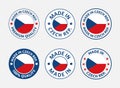 Made in Czech Republic icon set, product labels of Czechia