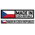 Made in Czech Republic label on white