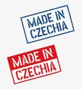 made in Czech Republic stamp set, Czechia product emblem