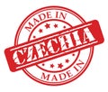 Made in Czechia red rubber stamp