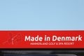 Made in Denmark sign on a panel