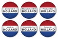 Made, designed in Holland, flag stickers, vector illustration