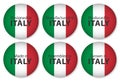 Made, designed in Italy, flag stickers, vector illustration