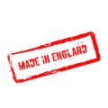 Made In England red rubber stamp isolated on.