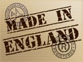 Made in England stamp shows English products produced or fabricated in the UK - 3d illustration