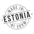 Made In Estonia Stamp Logo Icon Symbol Design Certificated Round Seal National Product Badge Vector. Royalty Free Stock Photo