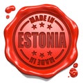 Made in Estonia - Stamp on Red Wax Seal.