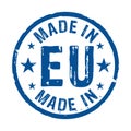 Made in EU, Europe, European Union, grunge stamp vector icon