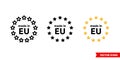 Made in EU icon of 3 types color, black and white, outline. Isolated vector sign symbol. Royalty Free Stock Photo