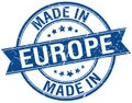 made in europe blue round stamp