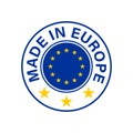 Made in Europe. Round Europe flag vector icon