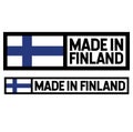 Made in Finland label on white