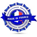 Made in France - business retail ribbon / icon in many languages