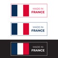 Made in France flag illustration of French quality and warranty Royalty Free Stock Photo