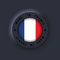 Made in France. France made. French quality emblem, label, sign, button. France flag. Francian symbol. Vector. Simple icons with Royalty Free Stock Photo