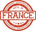 Made in france grunge rubber stamp isolated on white