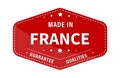 MADE IN FRANCE, guarantee quality. Label, sticker or trademark. Vector illustration Royalty Free Stock Photo