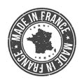 Made in France Map. Quality Original Stamp. Design Vector Art Seal Badge Illustration. Royalty Free Stock Photo