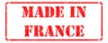 Made in France - Red Rubber Stamp.