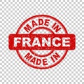 Made in France red stamp. Vector illustration on backgr Royalty Free Stock Photo