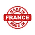 Made in France red stamp. Vector illustration on white background Royalty Free Stock Photo