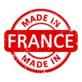 Made In FRANCE Round Red Stamp Grunge Seal Isolated Vector