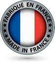 Made in France silver label with flag, vector illustration Royalty Free Stock Photo