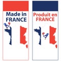 Made in France written in English and French Royalty Free Stock Photo