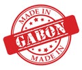 Made in Gabon red rubber stamp