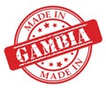 Made in Gambia red rubber stamp