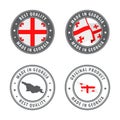 Made in Georgia - set of labels, stamps, badges, with the Georgia map and flag. Best quality. Original product.