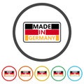 Made in Germany button. Set icons in color circle buttons Royalty Free Stock Photo